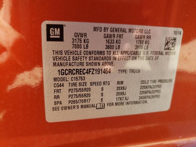 Photo 10 from auction – 2015 CHEVROLET SILVERADO with VIN 1GCRCREC4FZ191464