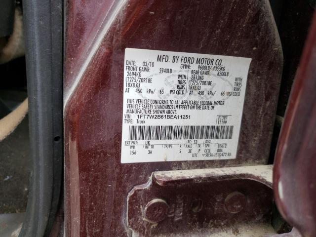 Photo 10 from auction – 2011 FORD F250 SUPER with VIN 1FT7W2B61BEA11251