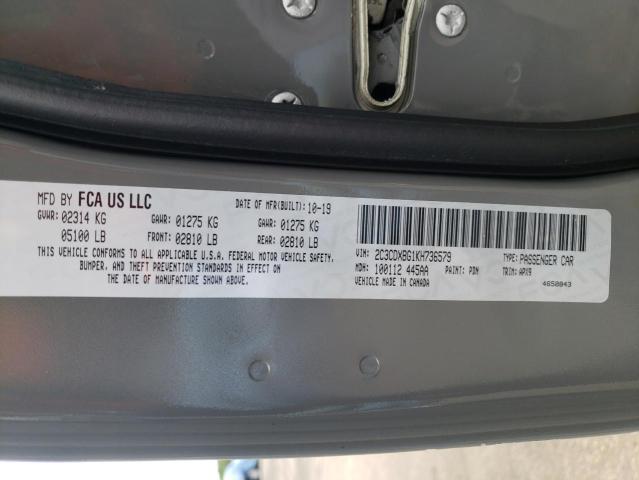 Photo 10 from auction – 2019 DODGE CHARGER SX with VIN 2C3CDXBG1KH736579