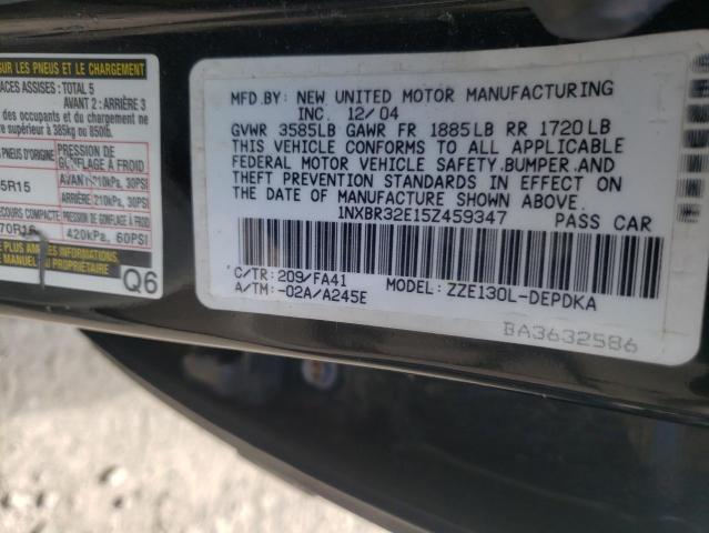 Photo 10 from auction – 2005 TOYOTA COROLLA CE with VIN 1NXBR32E15Z459347