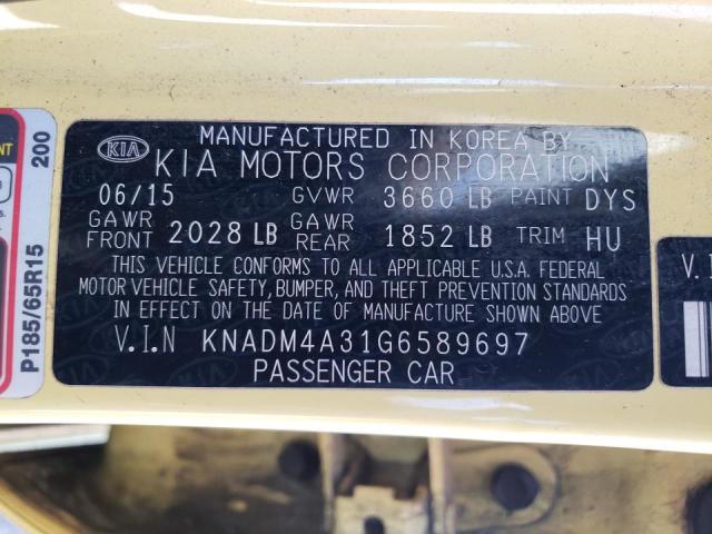 Photo 10 from auction – 2016 KIA RIO LX with VIN KNADM4A31G6589697
