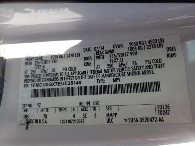 Photo 10 from auction – 2014 FORD ESCAPE SE with VIN 1FMCU0GX7EUE28146