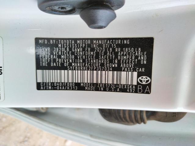 Photo 10 from auction – 2015 TOYOTA COROLLA L with VIN 5YFBURHE2FP357034