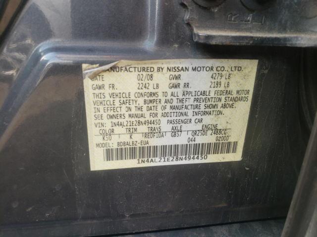 Photo 10 from auction – 2008 NISSAN ALTIMA 2.5 with VIN 1N4AL21E28N494450