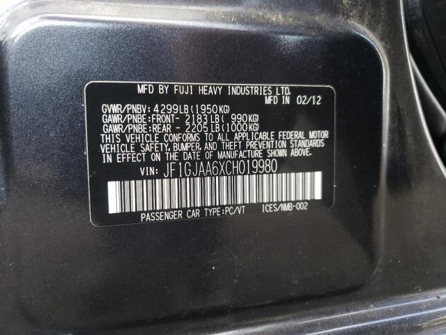 Photo 10 from auction – 2012 SUBARU IMPREZA with VIN JF1GJAA6XCH019980