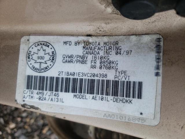 Photo 10 from auction – 1997 TOYOTA COROLLA with VIN 2T1BA01E3VC204398