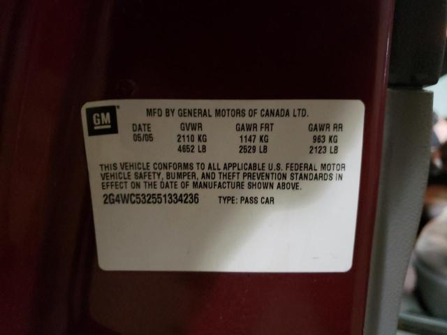 Photo 10 from auction – 2005 BUICK LACROSSE C with VIN 2G4WC532551334236