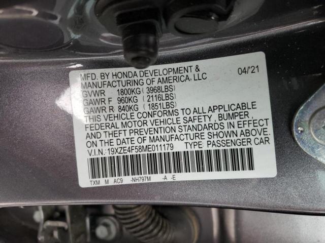 Photo 10 from auction – 2021 HONDA INSIGHT EX with VIN 19XZE4F58ME011179