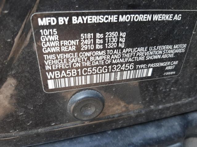 Photo 10 from auction – 2016 BMW 535 I with VIN WBA5B1C55GG132456
