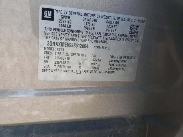 Photo 10 from auction – 2018 CHEVROLET EQUINOX PR with VIN 3GNAXMEV9JS612064
