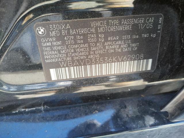 Photo 10 from auction – 2006 BMW 330 XI with VIN WBAVD33536KV62908