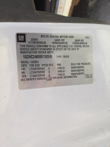 Zdjęcie 10 z aukcji – 2008 CHEVROLET SILVERADO z VIN 1GCHC24K88E158246