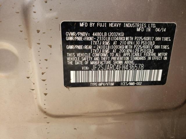 Photo 10 from auction – 2015 SUBARU FORESTER 2 with VIN JF2SJARC4FH436578
