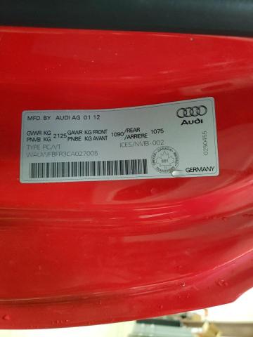 Photo 10 from auction – 2012 AUDI A5 PRESTIG with VIN WAUWFBFR3CA027005