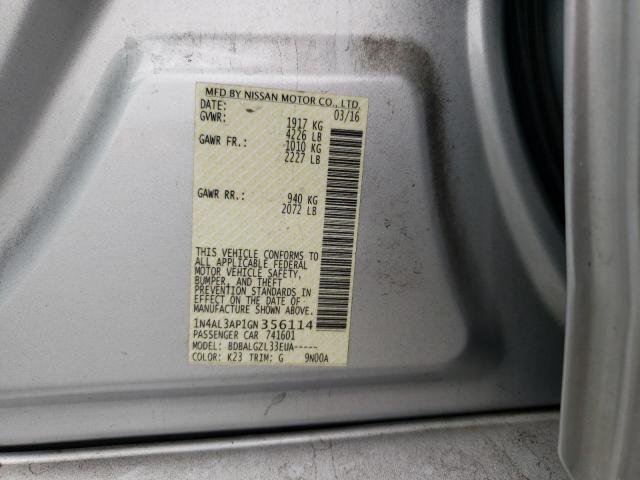 Photo 10 from auction – 2016 NISSAN ALTIMA 2.5 with VIN 1N4AL3AP1GN356114