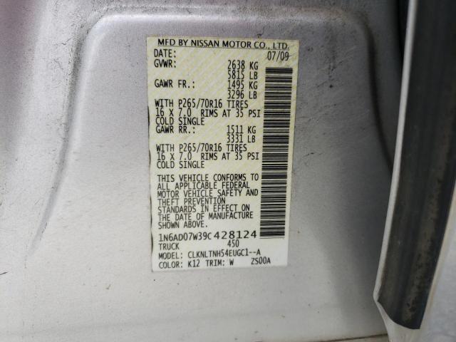 Photo 10 from auction – 2009 NISSAN FRONTIER C with VIN 1N6AD07W39C428124