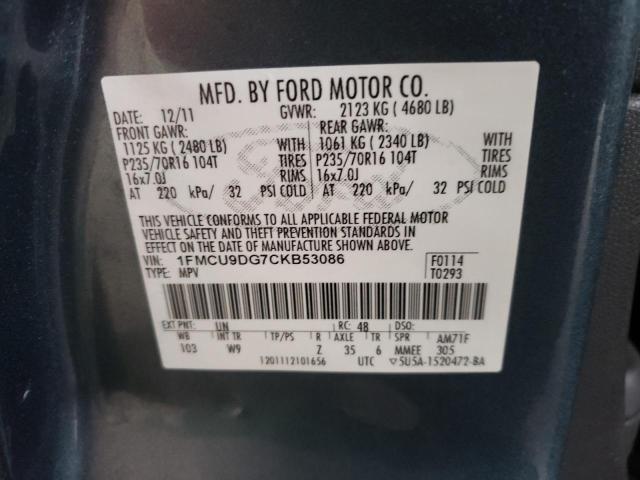 Photo 10 from auction – 2012 FORD ESCAPE XLT with VIN 1FMCU9DG7CKB53086