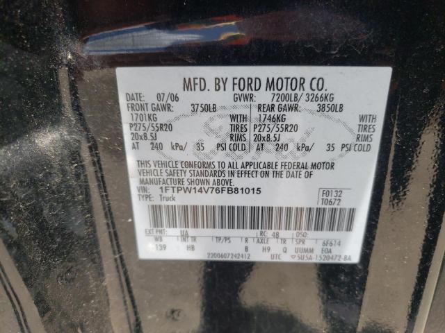 Photo 10 from auction – 2006 FORD F150 SUPER with VIN 1FTPW14V76FB81015