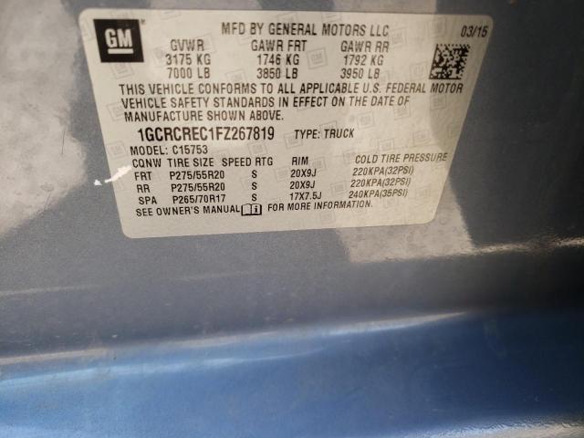 Photo 10 from auction – 2015 CHEVROLET SILVERADO with VIN 1GCRCREC1FZ267819