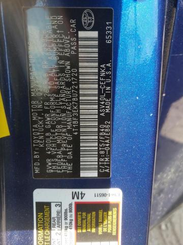 Photo 10 from auction – 2011 TOYOTA CAMRY BASE with VIN 4T1BF3EK7BU721720