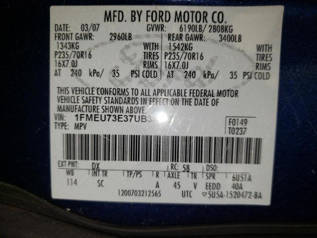 Photo 10 from auction – 2007 FORD EXPLORER X with VIN 1FMEU73E37UB35997