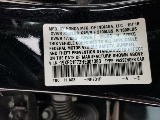 Photo 10 from auction – 2017 HONDA CIVIC EXL with VIN 19XFC1F73HE001383