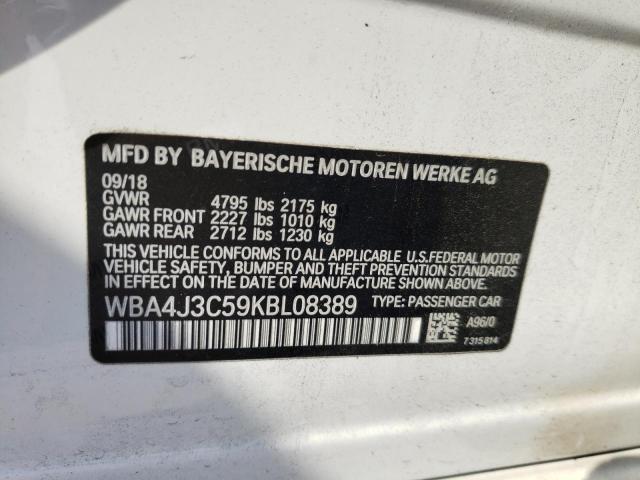 Photo 10 from auction – 2019 BMW 430XI GRAN with VIN WBA4J3C59KBL08389