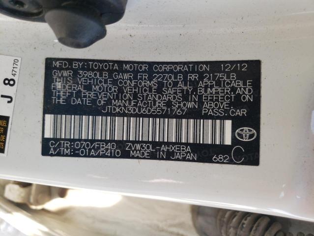 Photo 10 from auction – 2013 TOYOTA PRIUS with VIN JTDKN3DU6D5571767