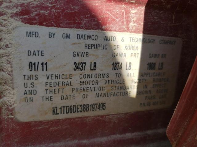 Photo 10 from auction – 2011 CHEVROLET AVEO LS with VIN KL1TD6DE3BB197495