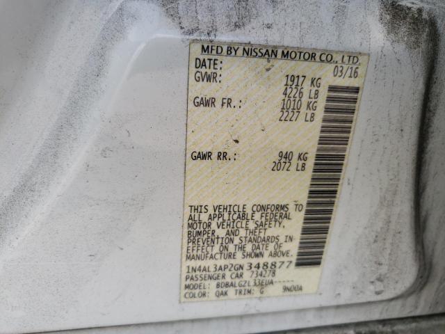 Photo 10 from auction – 2016 NISSAN ALTIMA 2.5 with VIN 1N4AL3AP2GN348877