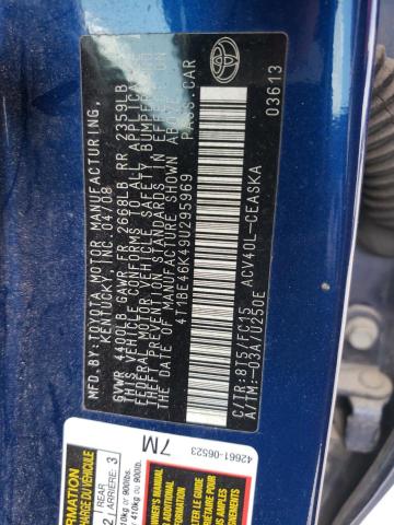 Photo 10 from auction – 2009 TOYOTA CAMRY BASE with VIN 4T1BE46K49U295969