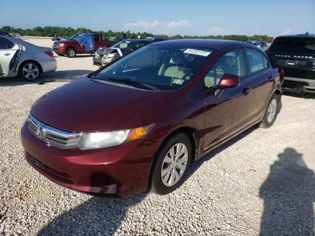 Photo 2 from auction – 2012 HONDA CIVIC LX with VIN 2HGFB2F51CH584302