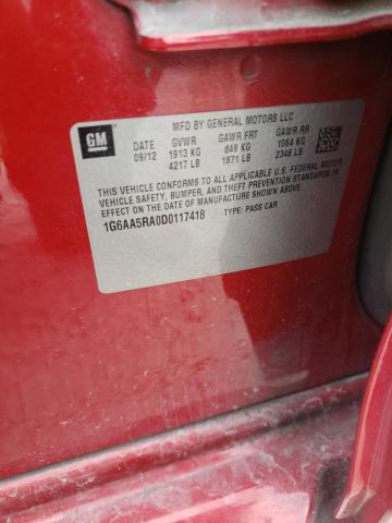 Photo 10 from auction – 2013 CADILLAC ATS with VIN 1G6AA5RA0D0117418