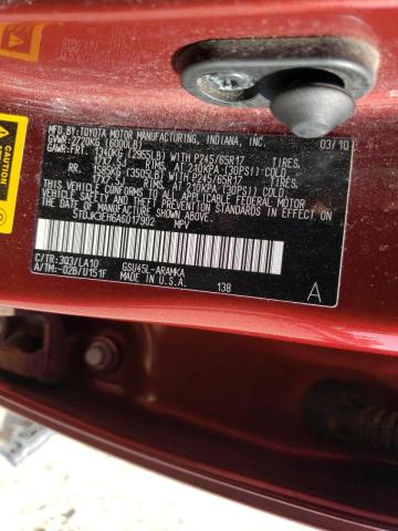 Photo 10 from auction – 2010 TOYOTA HIGHLANDER with VIN 5TDJK3EH6AS017902