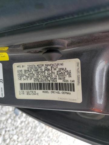 Photo 10 from auction – 2012 TOYOTA COROLLA BA with VIN 5YFBU4EE5CP015824