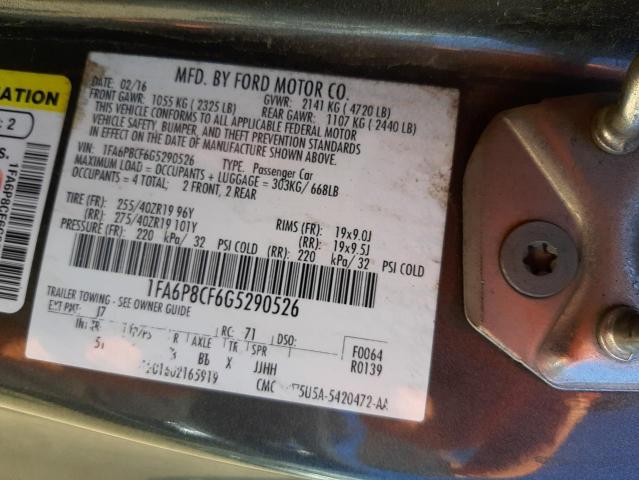 Photo 10 from auction – 2016 FORD MUSTANG GT with VIN 1FA6P8CF6G5290526