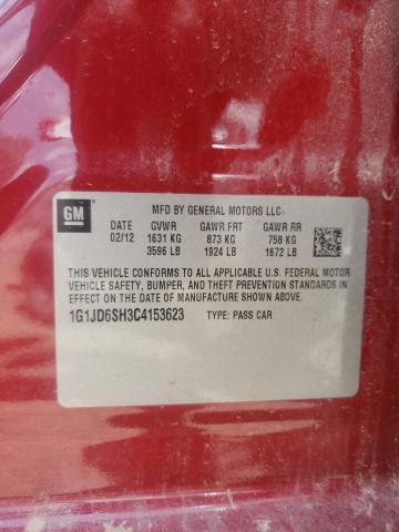 Photo 10 from auction – 2012 CHEVROLET SONIC LT with VIN 1G1JD6SH3C4153623