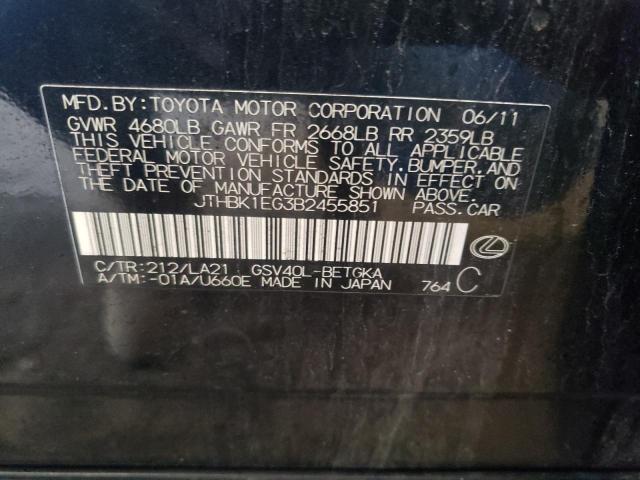 صورة رقم 10 من المزاد - 2011 LEXUS ES 350 مع VIN JTHBK1EG3B2455851