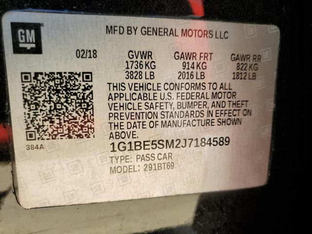 Photo 10 from auction – 2018 CHEVROLET CRUZE LT with VIN 1G1BE5SM2J7184589