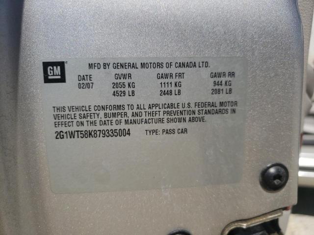 Zdjęcie 10 z aukcji – 2007 CHEVROLET IMPALA LT z VIN 2G1WT58K879335004