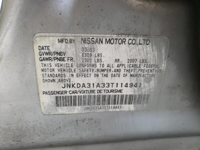 Photo 10 from auction – 2003 INFINITI I35 with VIN JNKDA31A33T114941