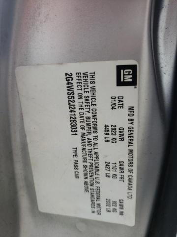 Photo 10 from auction – 2004 BUICK CENTURY CU with VIN 2G4WS52J241283031