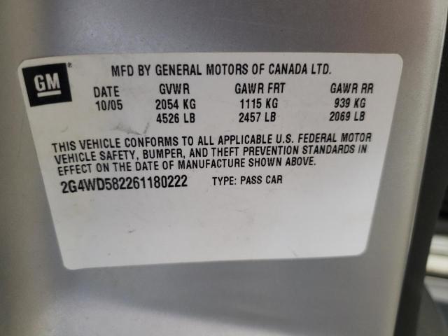 Photo 10 from auction – 2006 BUICK LACROSSE with VIN 2G4WD582261180222