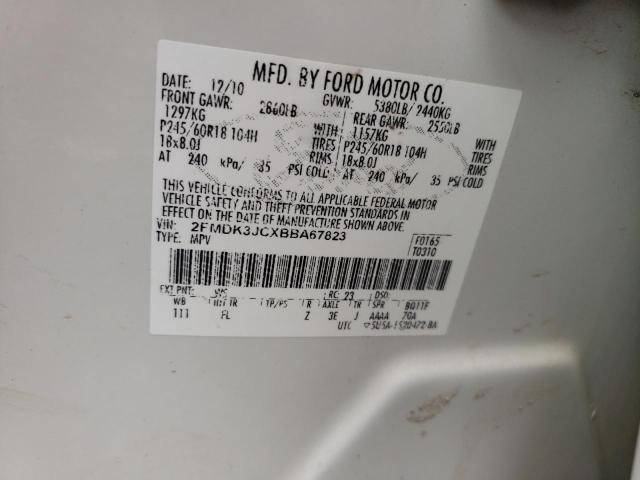 Photo 10 from auction – 2011 FORD EDGE SEL with VIN 2FMDK3JCXBBA67823
