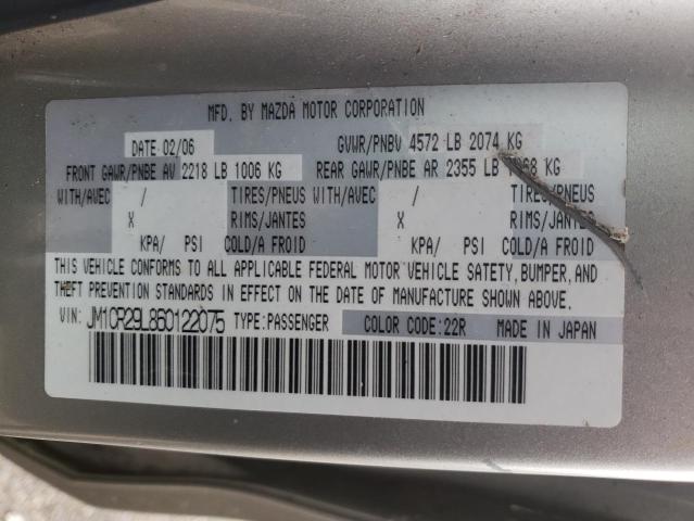 Photo 10 from auction – 2006 MAZDA 5 with VIN JM1CR29L860122075