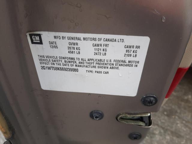 Photo 10 from auction – 2006 CHEVROLET IMPALA LT with VIN 2G1WT58K669239080
