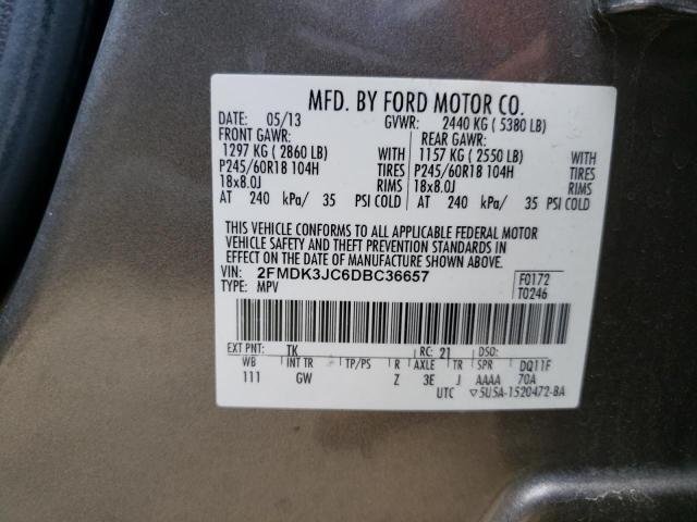 Photo 10 from auction – 2013 FORD EDGE SEL with VIN 2FMDK3JC6DBC36657