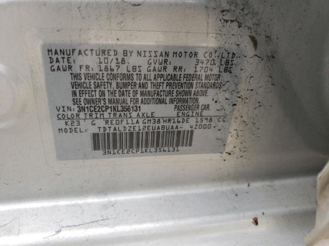 Photo 10 from auction – 2019 NISSAN VERSA NOTE with VIN 3N1CE2CP1KL356131