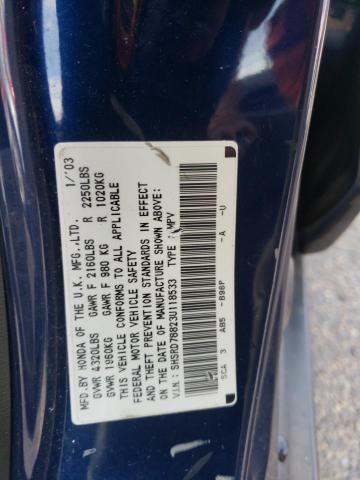 Photo 10 from auction – 2003 HONDA CR-V EX with VIN SHSRD78823U118533