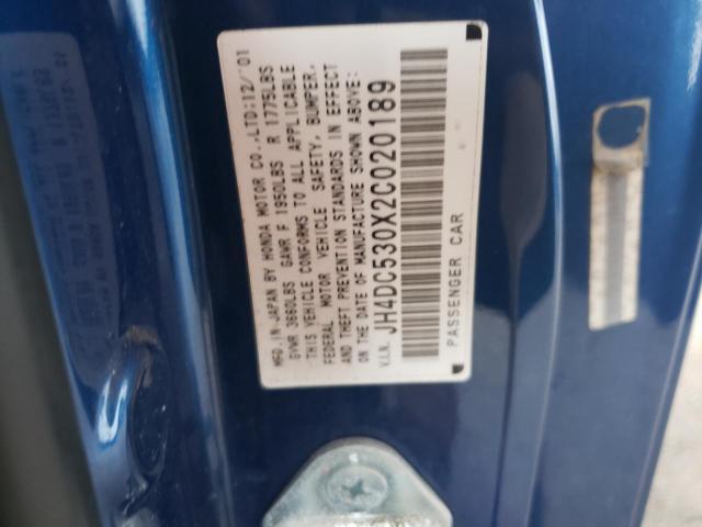 Photo 10 from auction – 2002 ACURA RSX TYPE-S with VIN JH4DC530X2C020189